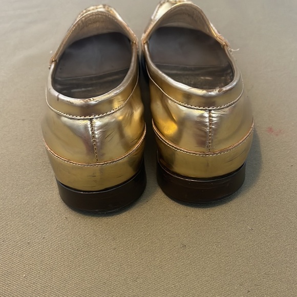 Cole Haan Metallic Gold Penny Loafers - Picture 4 of 15
